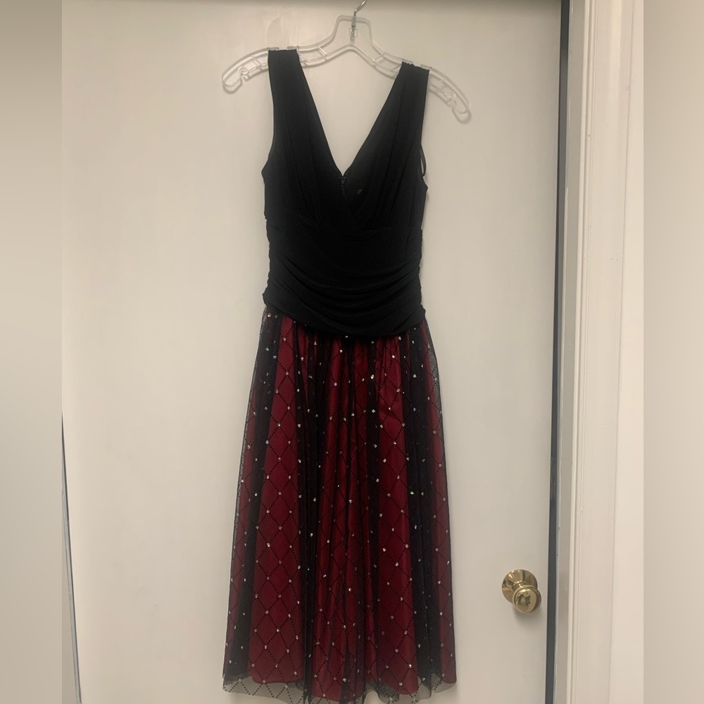 Black & Maroon Party Dress